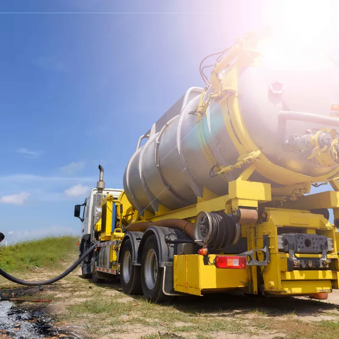 Vacuum trailer built by Streamline Precision for oil field use